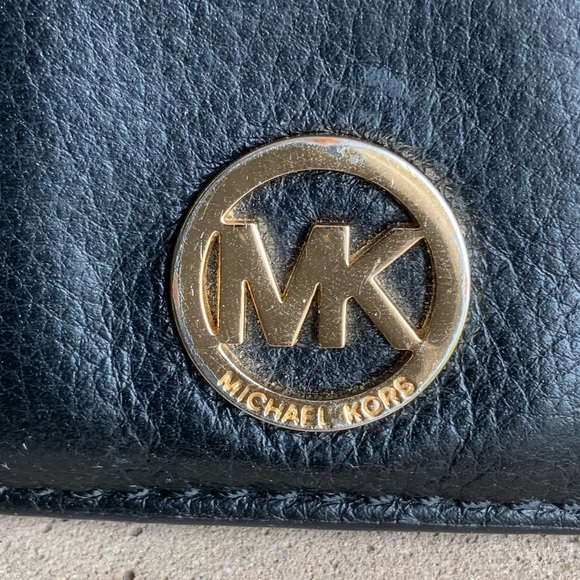 MICHAEL KORS Black Pebbled Leather Card Slim Small ID Sleeve Case Wallet Women’s - Picture 6 of 14